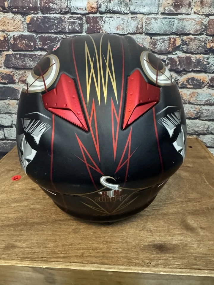 KBC VR-2 Diseño Gráfico Pistolero Motocross Motocicleta Casco Di-vs Medio DOT Foto 3 de 4