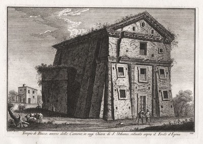 Sant'Urbano alla Caffarella Rome Incision Copper Engraving Vases
