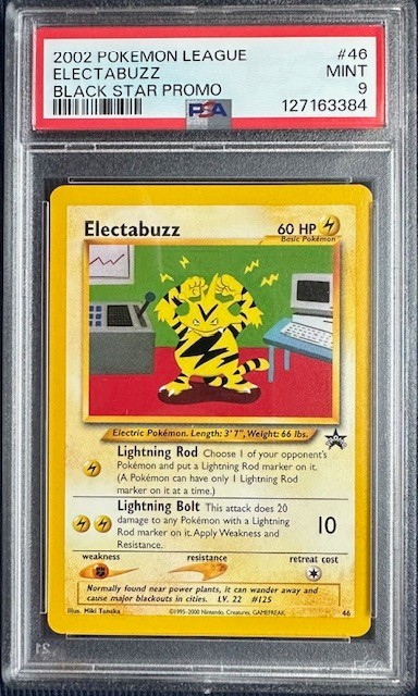 PSA 9 MINT 2002 Pokemon League Electabuzz Black Star Promo #46 NEW