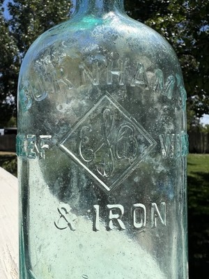 Burnham s Beef Wine Iron Bottle  Vintage Medicine Pharmacy