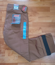 Coleman mens 32x30 fleece-lined stretch canvas Utility work pants tear resistant