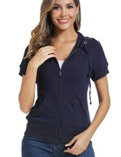 MISS MOLY Hoodie Sweatshirt Women Slim Fit Casual Top Gray, Large