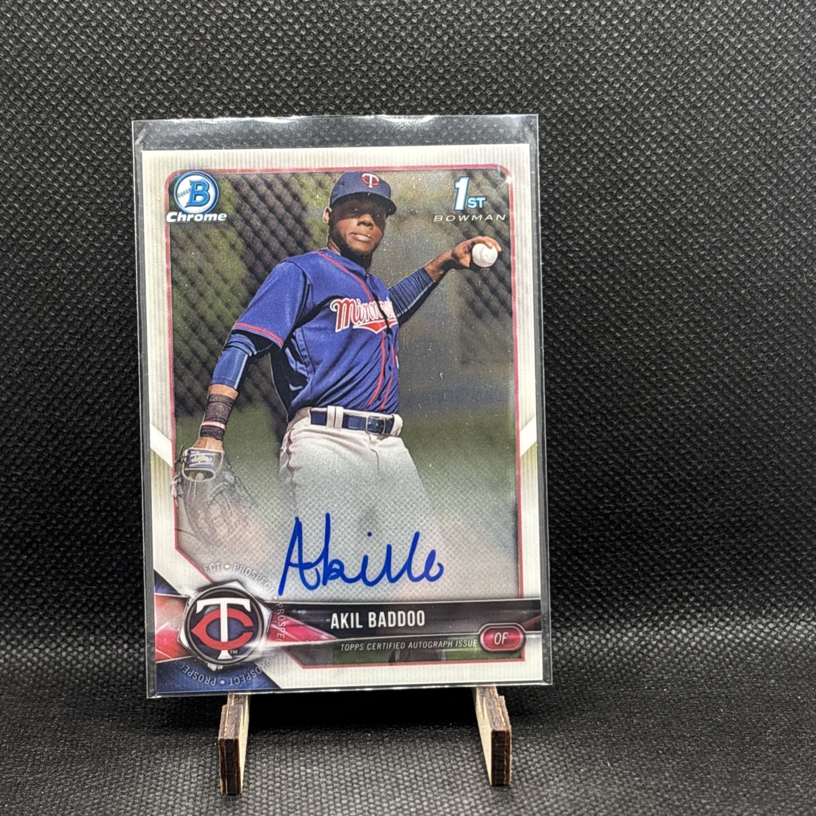 2018 Bowman Chrome Prospects 1st Akil Baddoo On Card Auto Twins Tigers