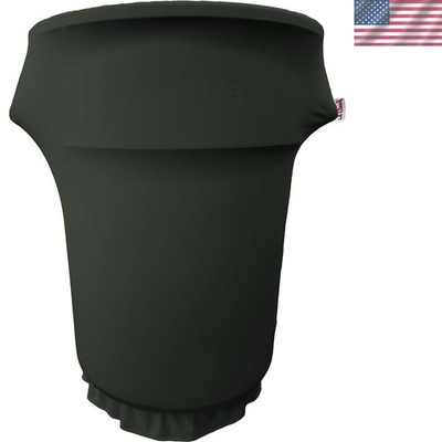 Transform Your Trash! Black Spandex Cover for 55 Gallon Trash Bin - Made in USA