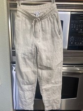 Athleta Women's Retreat High Rise Drawstring Linen Ankle Pant Size XXS