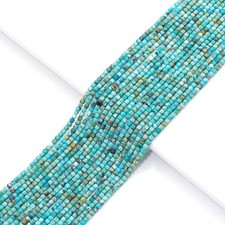 Genuine Turquoise Faceted Cube Beads, 2.5mm, Sku U1533