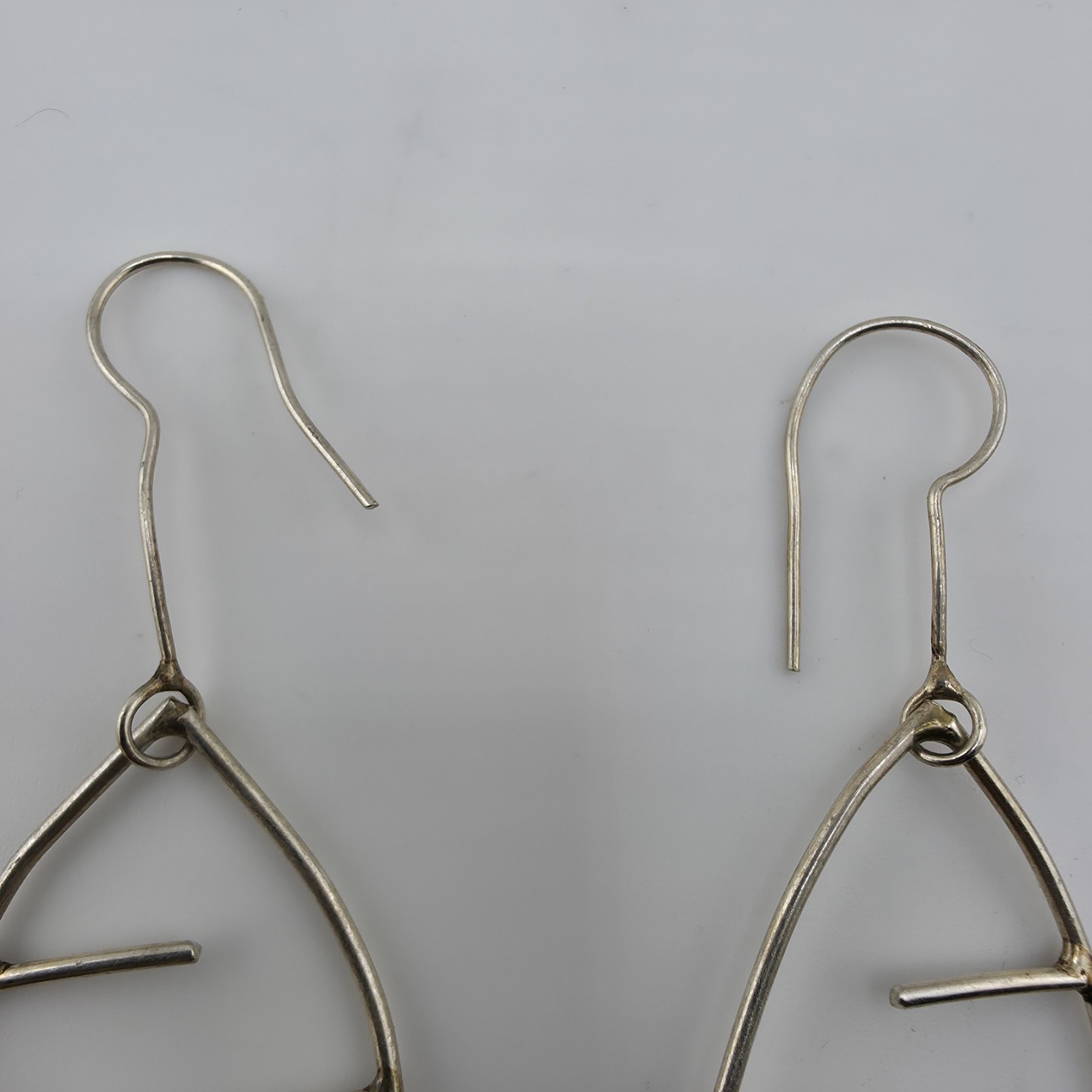 Sterling Silver Abstract Leaf Dangle Earrings Mod… - image 4