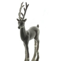 Weihnachtsdeko Hirsch Braun Beflockt 29 Cm - Kunststoff