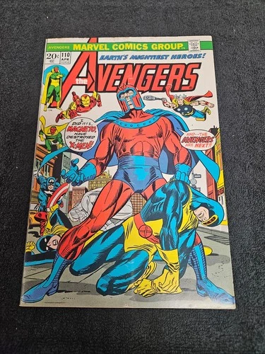 1973 MARVEL COMICS THE AVENGERS #110 VG+ VINTAGE MAGENTO CAPTAIN AMERICA X-MEN