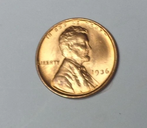 1936-P Lincoln Wheat Penny Cent Red BU Uncirculated From Original Roll