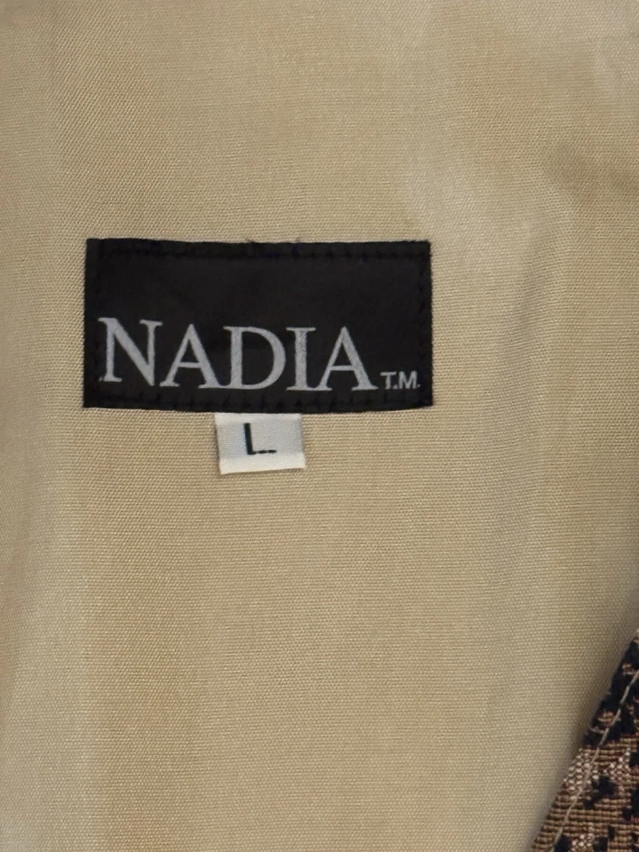 Chaleco tapiz estampado perro Nadia vintage grande hecho en tela italiana EE. UU. años 90 Foto 3 de 4