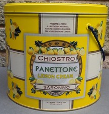 Panettone Lemon Cream Tin by  Chiostro Di Saronno Used Tin