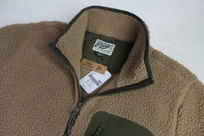 Mens S Small Roots Sporting Goods Alta Shearling Fleece Jacket Brown NEW