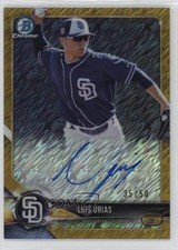 2018 Bowman Chrome Prospect HTA Gold Shimmer Refractor 35/50 Luis Urias Auto 2d9