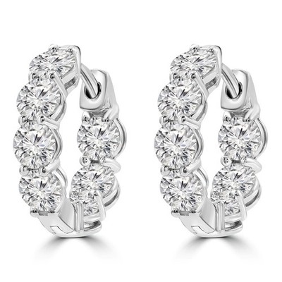 3,22 ct runde VVS2 E Lab Created Diamant Ohrringe 14 K Weißgold