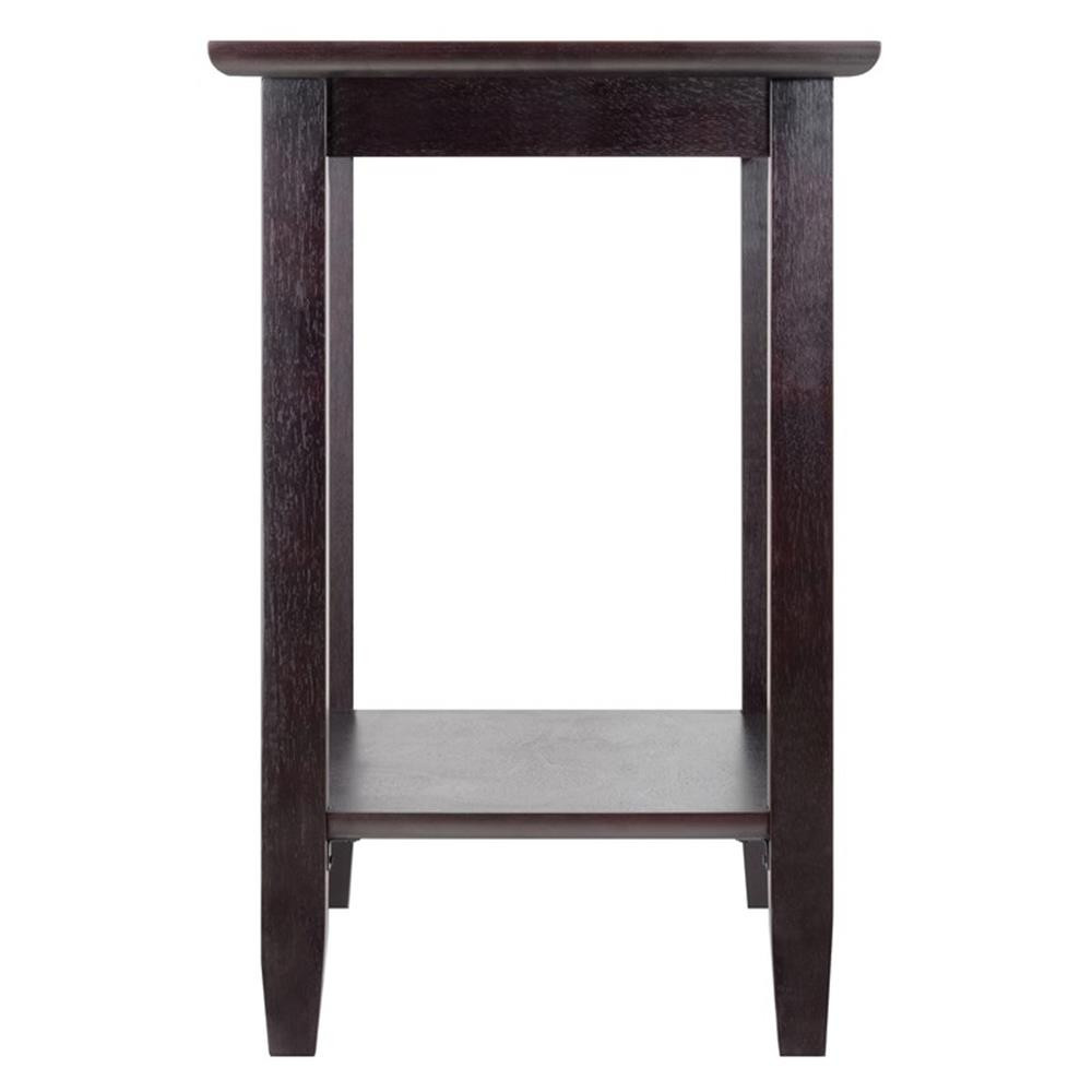 Winsome Genoa Rectangular Solid Wood End Table with Glass To