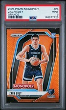 2024 PANINI PRIZM MONOPOLY ORANGE #24 ZACH EDEY 3/149 PSA 9