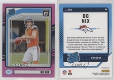 2024 Panini Donruss Rated Rookie Optic Preview Pink Prizm Bo Nix #369 Rookie RC