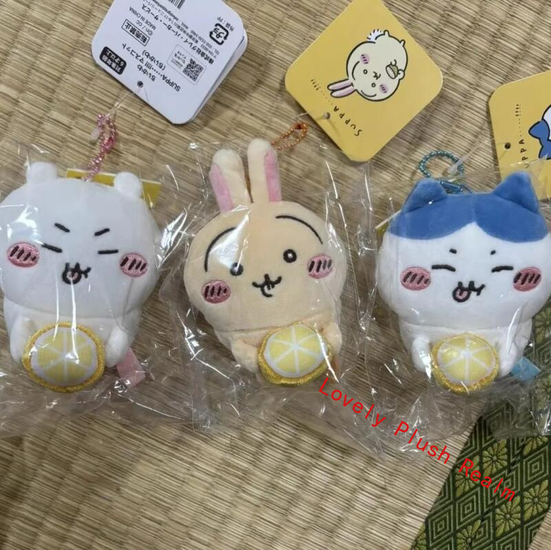 Cute Chiikawa Hachiware Usagi Sour Lemon Plush Toy Keychain