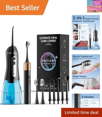 Electric Toothbrush with Water Flosser for Teeth, Sonic Electric Toothbrush a...