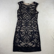 Madison Leigh Sheath Dress Size 12 Black Lace OverlayY2K Retro 2000s Whimsigoth