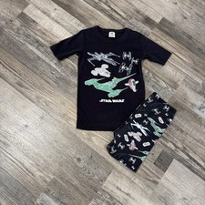 Hanna Andersson Kid's Size 8 Black Star Wars Grogu X-Wing Pajama Set 80344 SS23