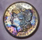 1885 Morgan Silver Dollar, Toning