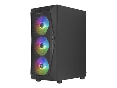 Aerocool Falcon G-BK-v2, Tower-Gehäuse schwarz, Tempered Glass