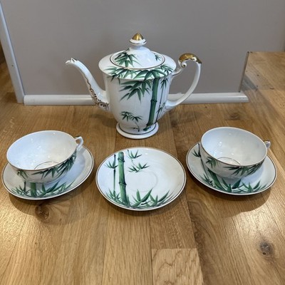 Noritake Inspired  China Bamboo Coffee Tea 7 pc Set