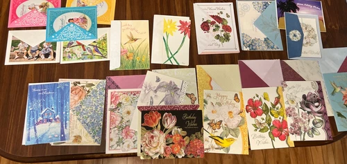 Vintage Huge  Lot of  Birthday Cards Mixed Very Nice And Christmas