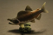 RARE Kaiyodo Animatales Choco Q Series 11 Male Pink Salmon Fish Figure Nice!