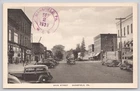 Mansfield Pennsylvania, Main Street Coca-Cola Sign Tioga County PA 1939 Postcard