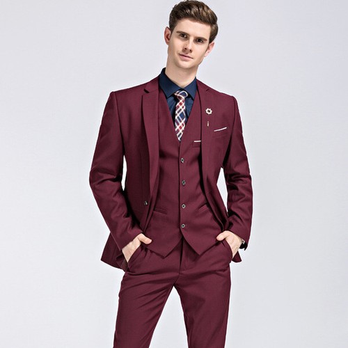 abito vestito completo rosso smoking giacca pantalone gilet 3 pezzi SLIM  1125 | eBay
