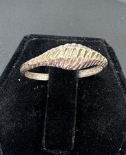 Sterling Silver Ring Band Heavy Tarnish Vintage Size 8 Dome