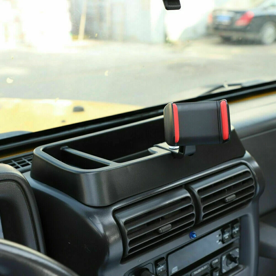 Multifunction Phone Mount holder Storage Tray for Jeep Wrangler TJ Accessories - Image 2 of 4