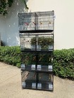 Set of 4 Stackable Breeding Bird Cage for Canary Finch Small Birds