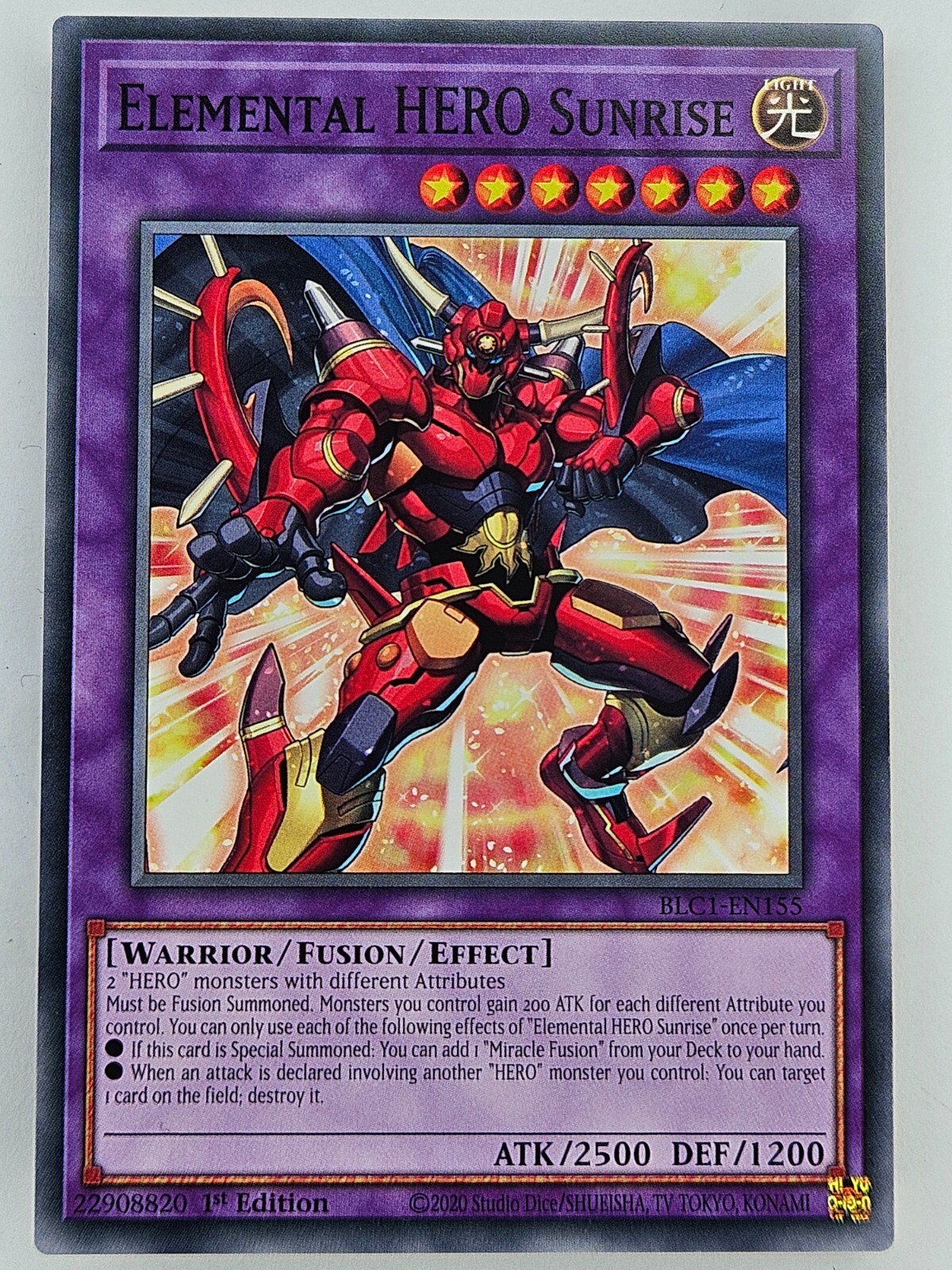 Yu-Gi-Oh BLC1-EN155 Elemental Hero Sunrise Common Short Run Card