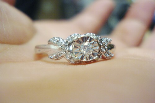ANILLO DE PROMESA DE PLATA ESTERLINA 925 Redondo 0,22 TCW DIAMANTES talla 6,75 - Imagen 3 de 9