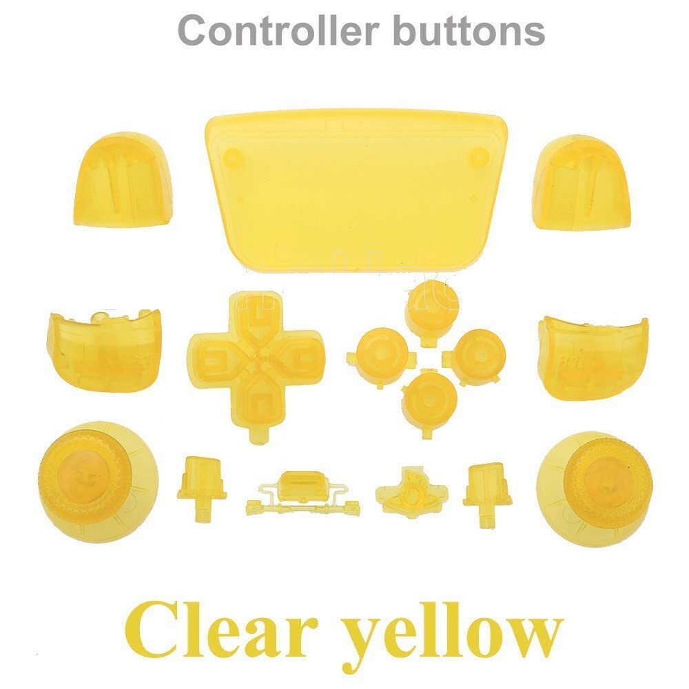 Clear Yellow Playstation 5 PS5 Full Set ABXY R1 L1 R2 L2