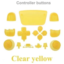 Clear Yellow Playstation 5 PS5 Full Set ABXY R1 L1 R2 L2 Thumbstick D-Pad Button