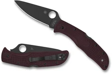 SPYDERCO Delica 4, Burgundy, Black Micro-Melt PD#1 Steel, Sprint Run, C11BGBKP