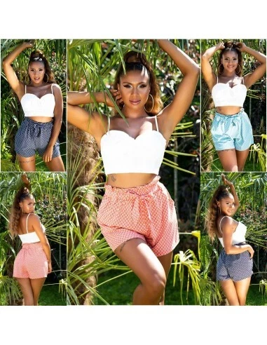 Pantaloncini da donna shorts pantaloni corti vita alta floreali estivi casual