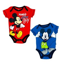 Disney Mickey Mouse Baby Boy 2-Pack Graphic Bodysuit Set Top 0-3 Months 3 Months