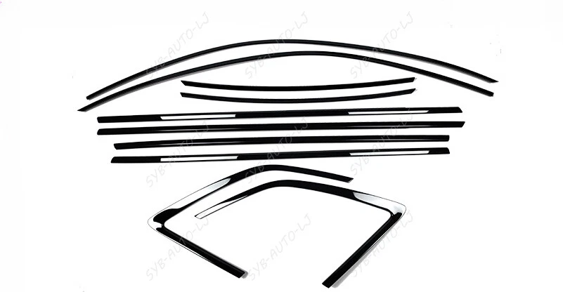 Black Steel Windows Sill Molding Strip Trim 10PCS For Audi Q5 SQ5 2018-2024 - Imagem 3 de 4