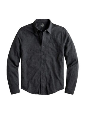 Crew Mens Garment-Dyed Harbor Shirt Large Charcoal Gray Long