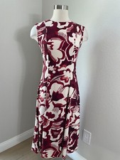 Ann Taylor Womens Size 2 Dress Abstract Floral Sleeveless Knee Length A Line