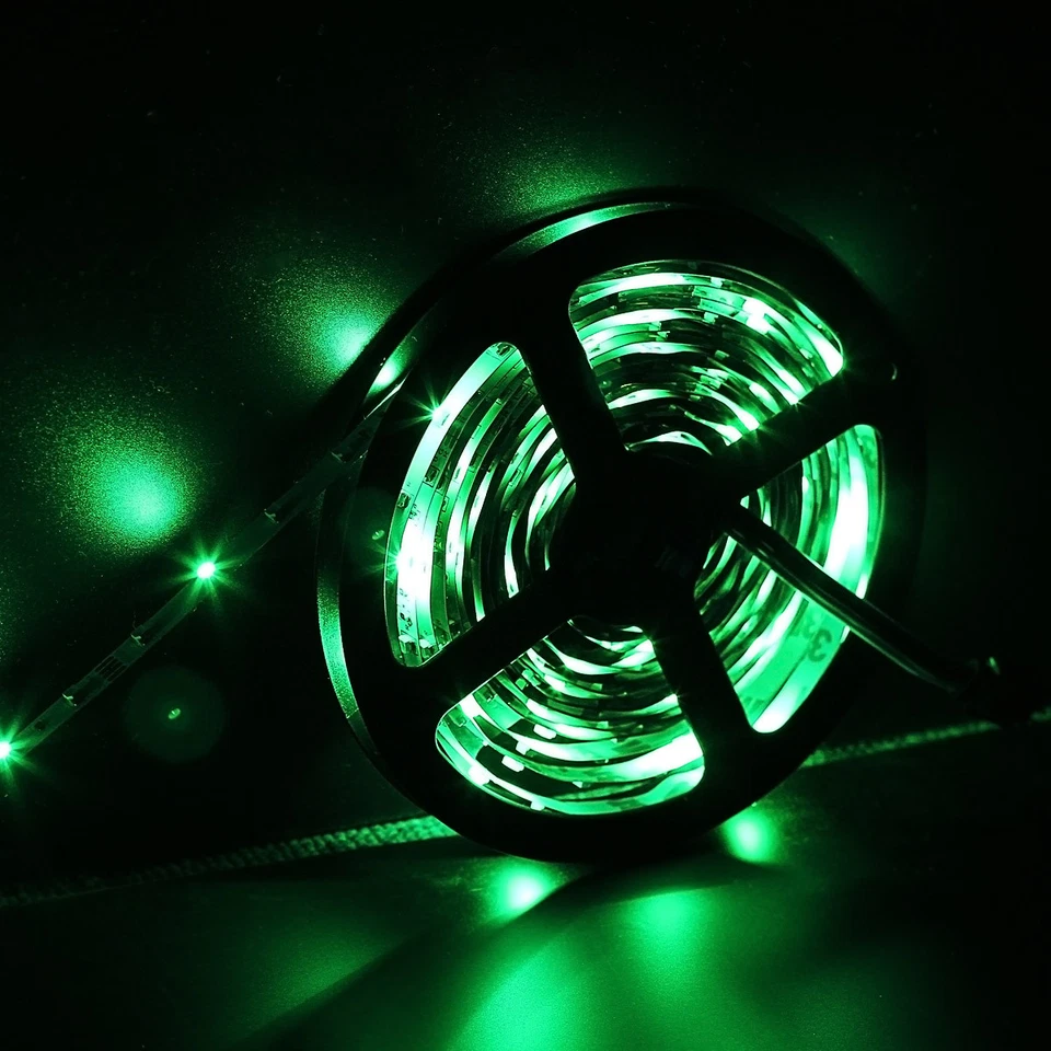 5M RGB 3528 LED Strip Rope Tape Light with Music Remote Controller 12V Adapter - Image 4 of 4