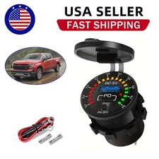 WNNBTOVN 12V QC3.0 Dual USB Fast Car Charger Socket Power Outlet LED Voltmeter