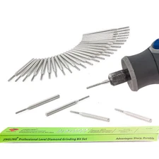 Diamond Drill Bits 1.5mm Cylindrical Head Rotary Tool 1/8" Shanks for Jewelry