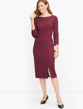 NEW Talbots Tipped Ponte Sheath Dress Size 12 Cranberry $139